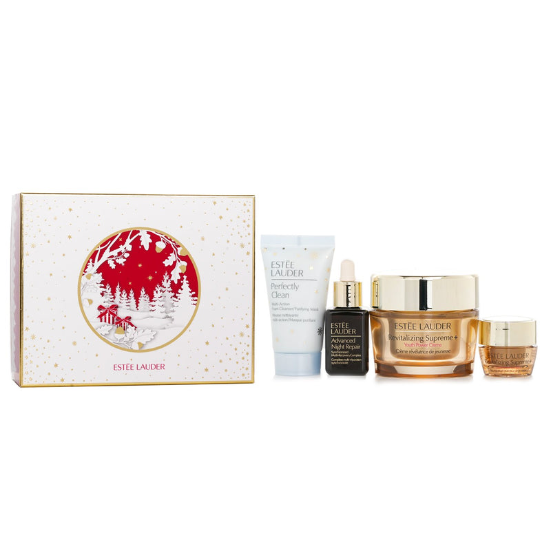 Estee Lauder Firm And Lift Wonders Set: Perfectly Clean Cleanser + Advanced Night Repair + Revitalizing Supreme + Eye Balm  4pcs