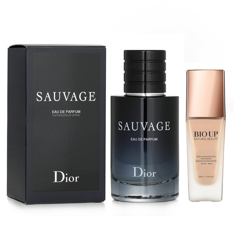 Christian Dior Christian Dior Sauvage EDP Spray 60ml + Natural Beauty BIO UP Serum Foundation SPF50 35ml  2pcs