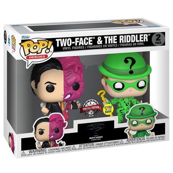 Funko POP! Heroes: Batman(1995) - TwoFace & Riddler Toy Figures  16x21x9cm