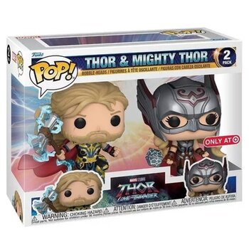 Funko POP! Marvel: Thor 4: Love and Thunder - Thor & Mighty Thor Toy Figures  16x21x9cm