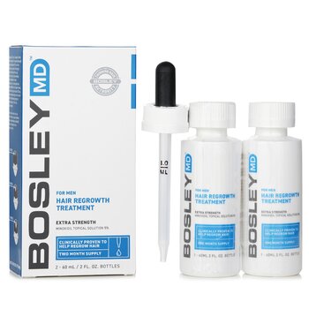 Bosley Men's Hair ReGrowth Treatment 5% Dropper  2x 60ml