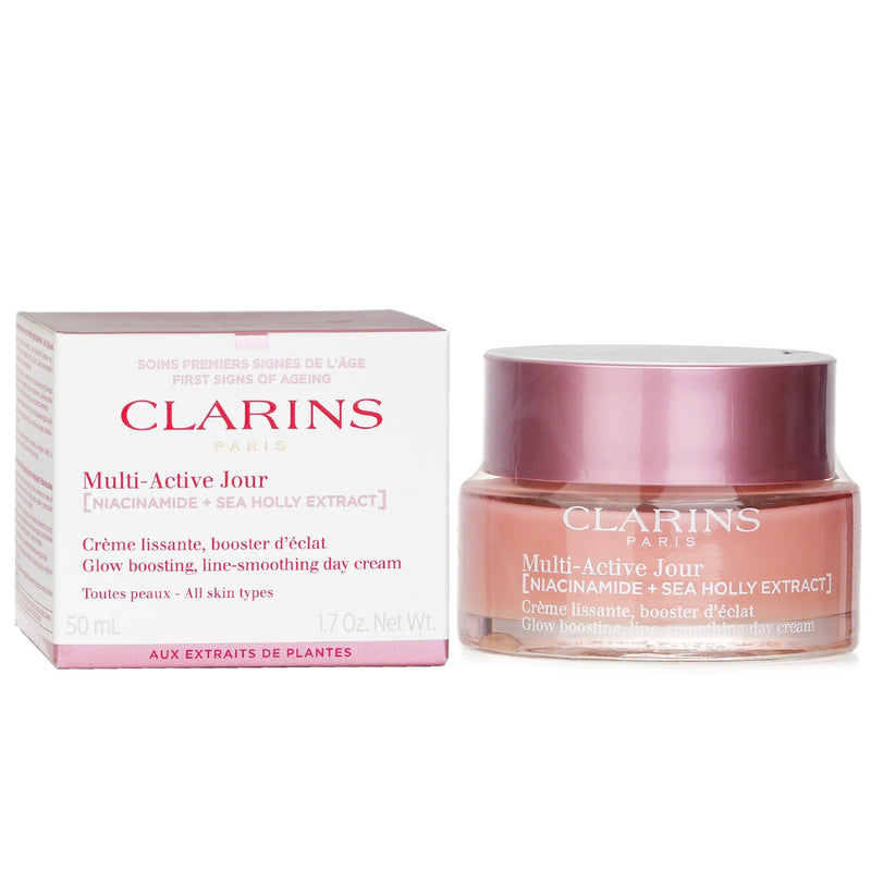 Clarins Multi-Active Jour ( Niacinamide + Sea Holly Extract) Glow Boosting Line-Smoothing Day Cream All Skin Types  50ml/1.7oz