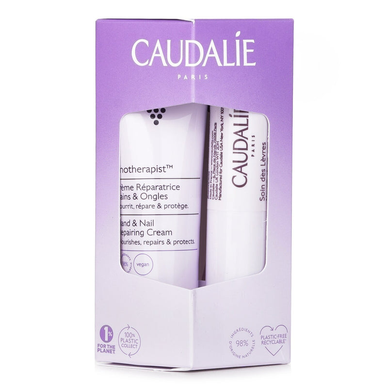 Caudalie Vinotherapist Hand & Nail Repairing Cream 30ml + Lip Conditioner 4.5g  2pcs