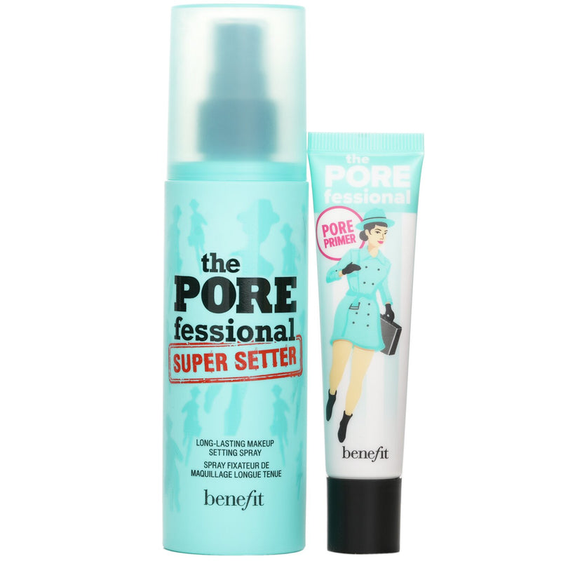 Benefit Prime & Set Pore Pack: The Porefessional Smoothing Face Primer + Super Setter Long Lasting Makeup Setting Spray  2pcs