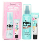 Benefit Prime & Set Pore Pack: The Porefessional Smoothing Face Primer + Super Setter Long Lasting Makeup Setting Spray  2pcs