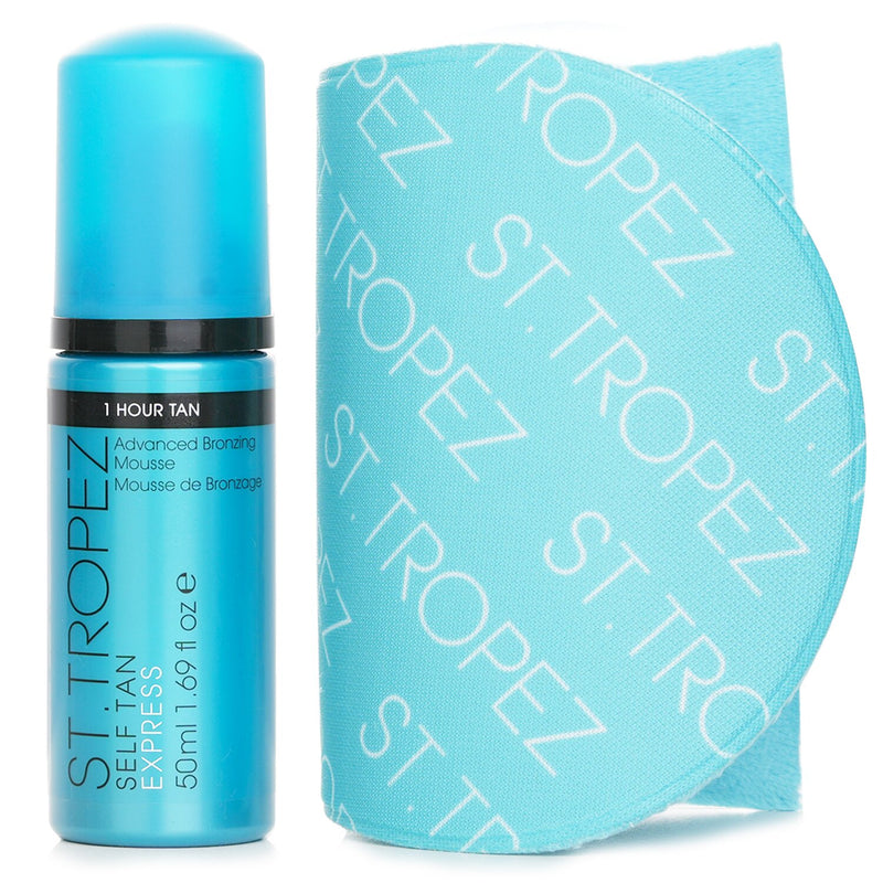 St. Tropez Self Tan Express Mini Kit: Tinted Tanning Mousse 50ml + Application Mitt  2pcs