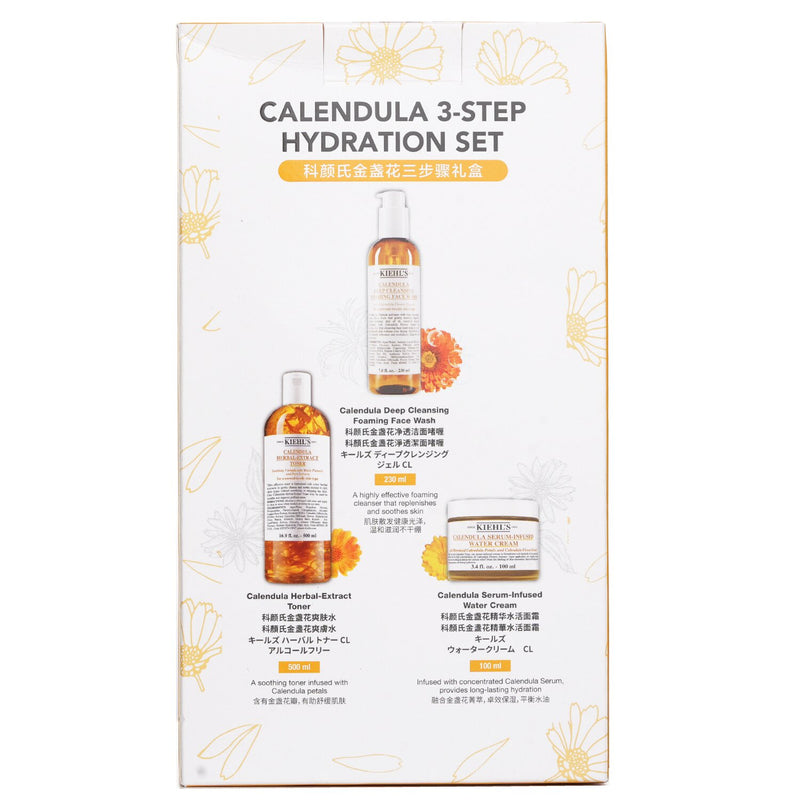 Kiehl's Calendula 3 Step Hydration Set: Face Wash 230ml + Toner 500ml + Water Cream 100ml  3pcs