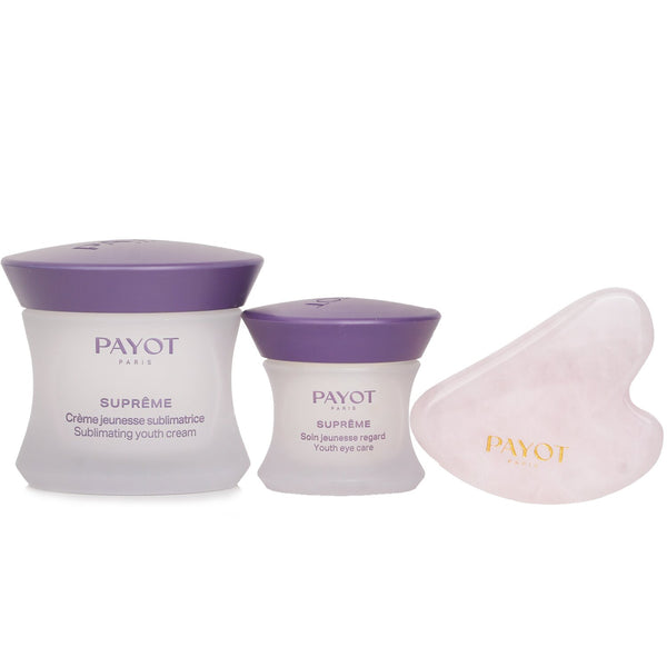 Payot Supreme Global Total Youth Care Ritual Gift Set: Sublimating Youth Cream 50ml + Youth Eye Care 15ml + Mini GuaSha 1pc  3pcs