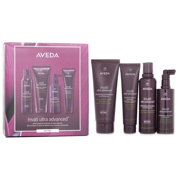 Aveda Invati Ultra Advanced 4 Step Light System Set: Light Shampoo 200ml+Light Conditioner 200ml+Serum 150ml+Treatment 100ml  4pcs