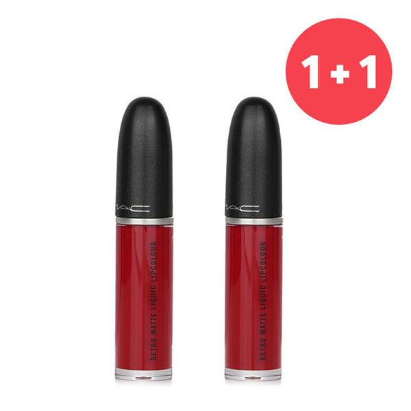 MAC 【1+1 Set】Retro Matte Liquid Lipcolour - # 105 Feels So Grand (Deep True Red)  5ml/0.17oz x2