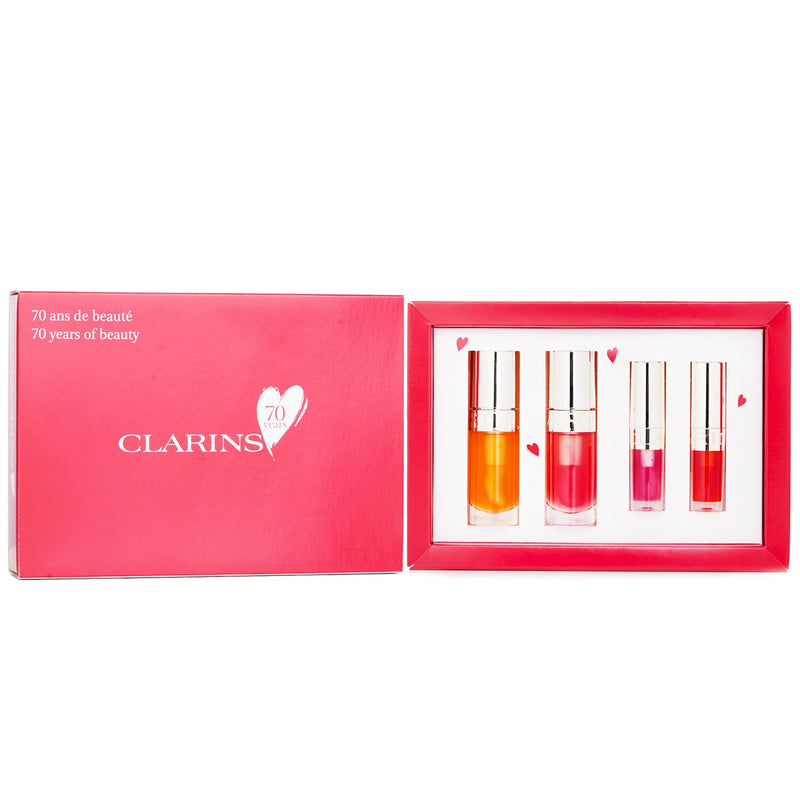 Clarins Lip Comfort Oil Coffret: Lip Oil - #01 7ml+Lip Oil - #04 7ml+Lip Oil - #02 1.4ml+Lip Oil - #08 1.4ml  4pcs