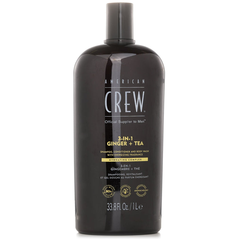 American Crew 3-in-1 Ginger + Tea Shampoo, Conditoner And Body Wash  1000ml/33.8oz