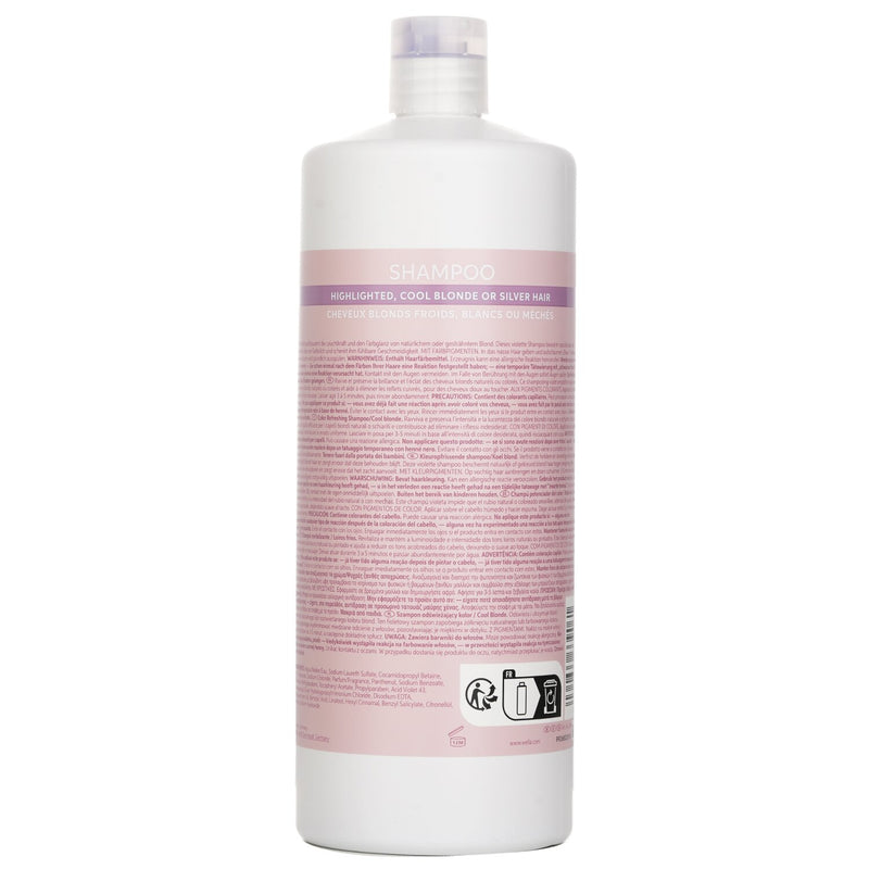 Wella Invigo Blonde Recharge Shampoo With Purple Pigments Highlighted, Cool Blonde Or Silver Hair  1000ml