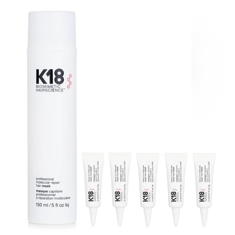 K18 Hair Care Set: Professional Molecular Repair Hair Mask 150ml x1 + travel set 5mlx5  6pcs