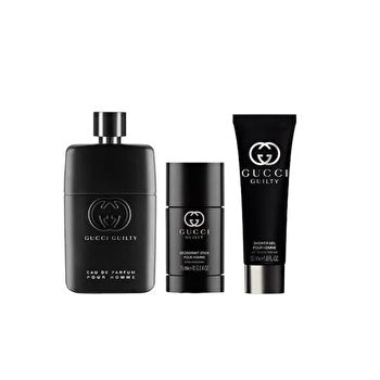 Gucci Guilty Pour Homme 3 Piece Gift Set: Eau de Parfum Spray + 75ml Deodorant + 50ml Gel - Hard Box 90ml