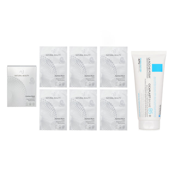La Roche Posay La Roche Posay Cicaplast Baume B5 Soothing Repairing Balm(Random Packaging) 100ml X Natural Beauty r-PGA Deep Hydration Moisturizing Cushion Mask (Exp Date: 01/2026) 6x 20ml  2pcs