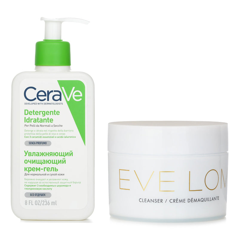 Eve Lom Eve Lom Cleanser 236ml X CeraVe Hydrating Cleanser For Normal to Dry Skin (With Pump) 200ml  2pcs