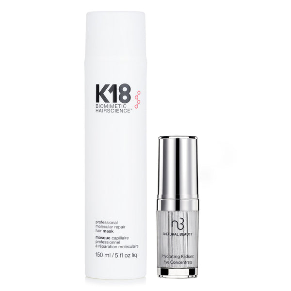 K18 K18 Professional Molecular Repair Hair Mask 150ml X Natural Beauty Hydrating Radiant Eye Concentrate (Exp Date: 02/2026) 15ml  2pcs