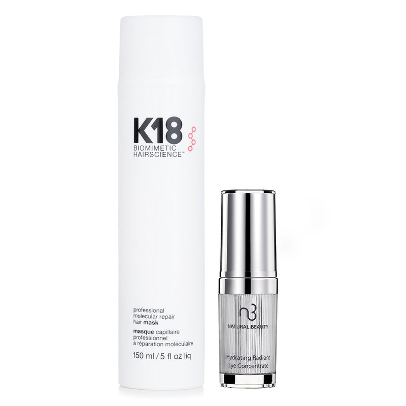 K18 K18 Professional Molecular Repair Hair Mask 150ml X Natural Beauty Hydrating Radiant Eye Concentrate (Exp Date: 02/2026) 15ml  2pcs
