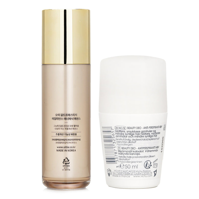 Vichy Vichy Beauty Deo Anti-Perspirant 48hr Roll-On (For Sensitive Skin) 50ml X Ottie Gold Prestige Resilience Energetic Essence 50ml  2pcs