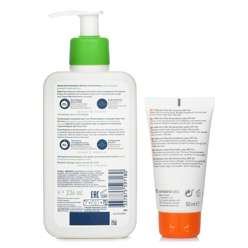 Heliocare by Cantabria Labs Heliocare by Cantabria Labs Heliocare Ultra 90 Gel SPF50 50ml X CeraVe Hydrating Cleanser For Normal to Dry Skin (With Pump) 236ml  2pcs