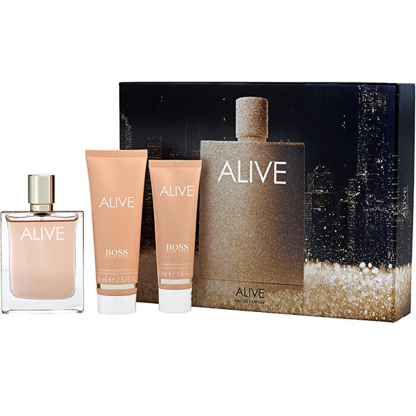 Hugo Boss Alive Eau De Parfum Spray 80ml/2.7oz & Body Lotion 75ml/2.5oz & Shower Gel 50ml/1.6oz