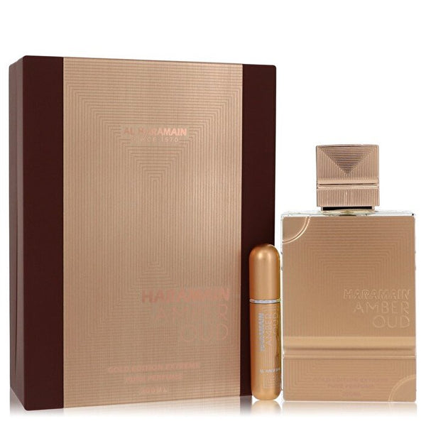 Al Haramain Al Haramain Amber Oud Gold Edition Extreme Gift Set 6.7 Pure Perfume Spray + 0.34 oz Refillable Spray 200ml/6.7oz