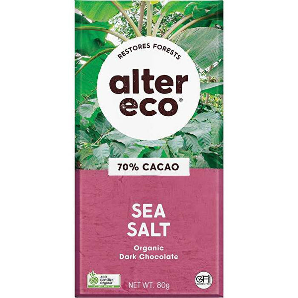 Alter Eco Chocolate Organic Dark Sea Salt 12x80g