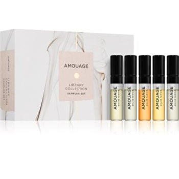 Amouage Library Collection Opus Unisex Discovery Set (v-woods+vii-reckless+xii-rose Incense+xiii-silver Oud+xiv-royal toba 5x 2ml