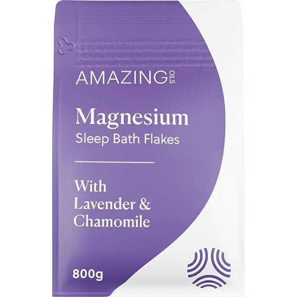 Amazing Oils Magnesium Sleep Bath Flakes with Lavender & Chamomile 800g