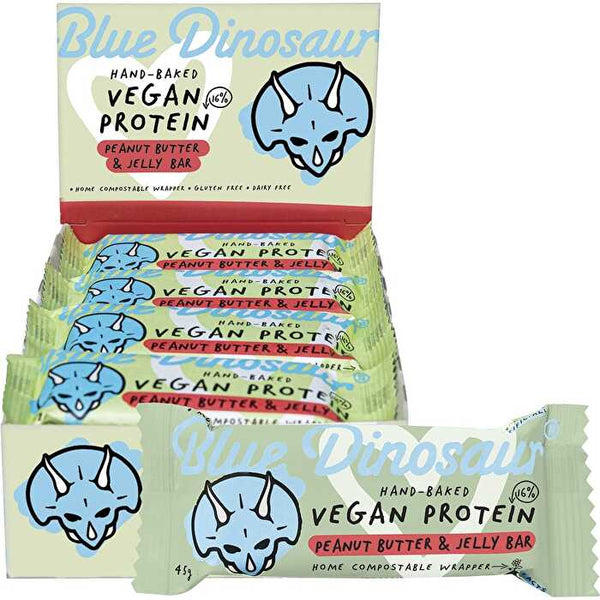 Blue Dinosaur Vegan Protein Bar Peanut Butter & Jelly 12x45g