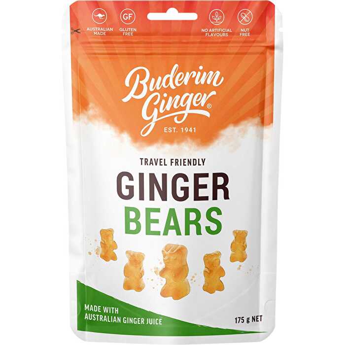 Buderim Ginger Ginger Bears Travel Friendly 175g