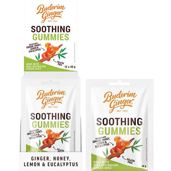 Buderim Ginger Soothing Gummies 12x40g