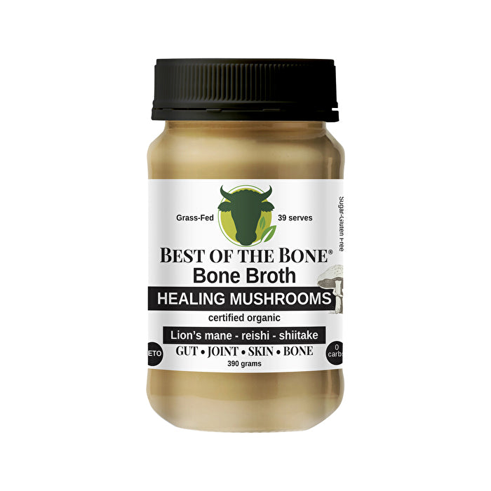 Best Of The Bone Best of the Bone Bone Broth Beef Concentrate Healing Mushrooms Organic Lion's Mane Reishi Shiitake 390g