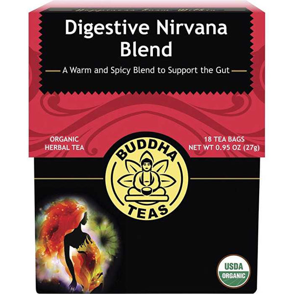 Buddha Teas Organic Herbal Tea Bags Digestive Nirvana Blend 18pk