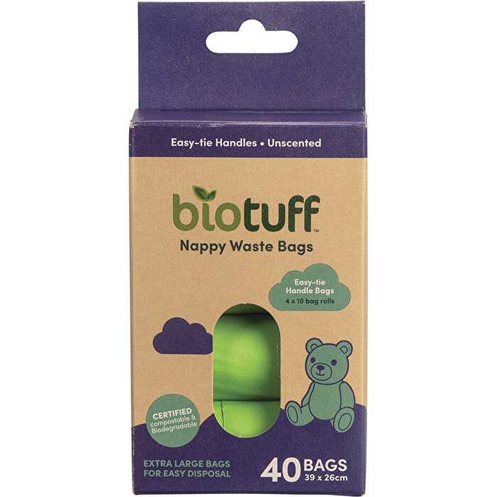 Biotuff Nappy Waste Bags Refill 4 x 10 Bag Rolls 40pk