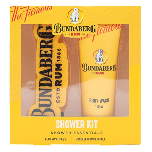 Bundaberg Shower Kit Shampoo And Conditioner Lazer Cut Sponge Giftbox 100ml