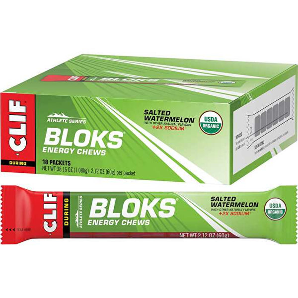 Clif Bloks Energy Chews Salted Watermelon 100mg Sodium 18x60g