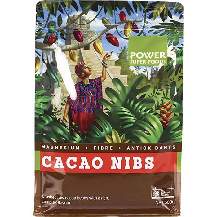 Power Super Foods Cacao Nibs Raw Certified Organic 500g