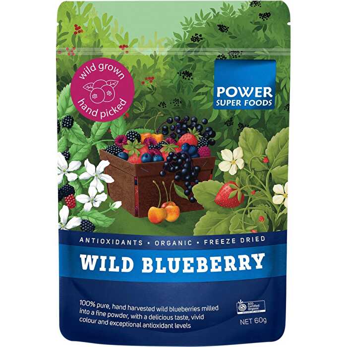 Power Super Foods Wild Blueberry Powder Certified Organic 60g