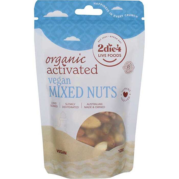 2die4 Live Foods Organic Activated Mixed Nuts Vegan 120g