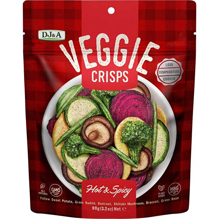 Dj&a Veggie Crisps Hot & Spicy 9x90g