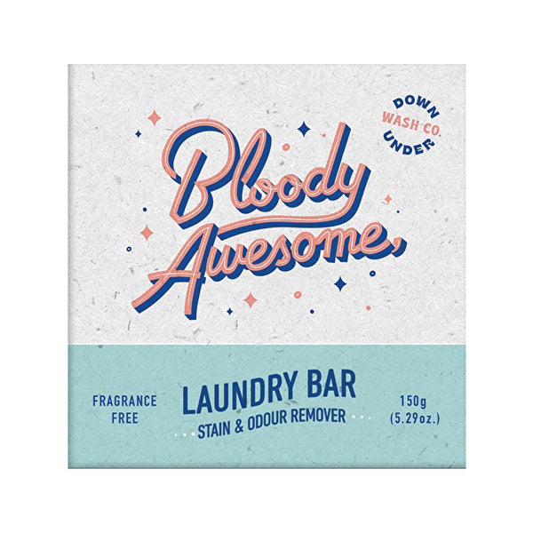 Downunder Wash Co . (Bloody Awesome) Laundry Bar Stain & Odour Remover Fragrance Free 150g