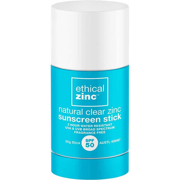 Ethical Zinc Natural Clear Zinc Sunscreen Stick SPF 50 50g