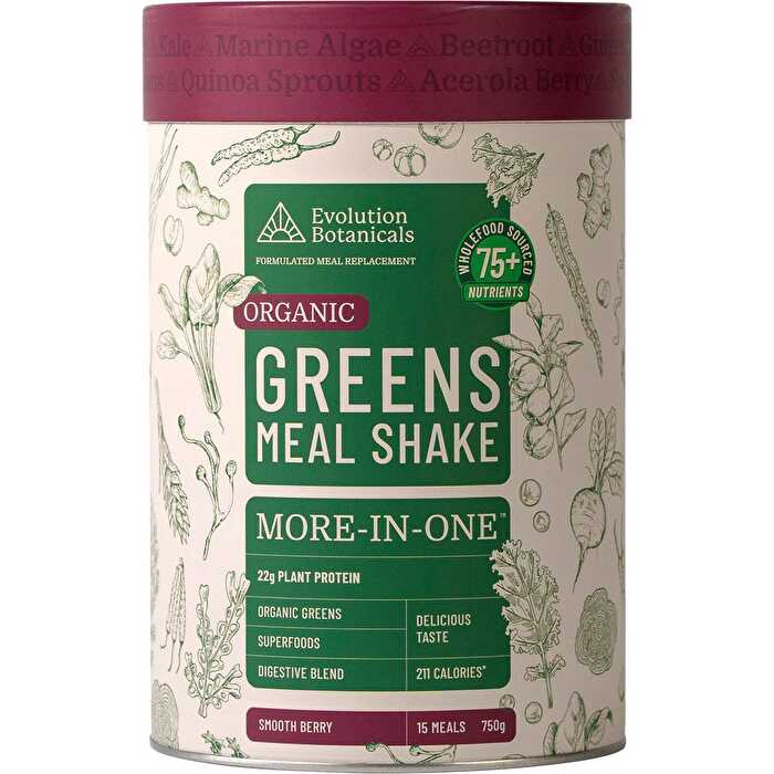 Evolution Botanicals Organic Greens Meal Shake Smooth Berry 750g