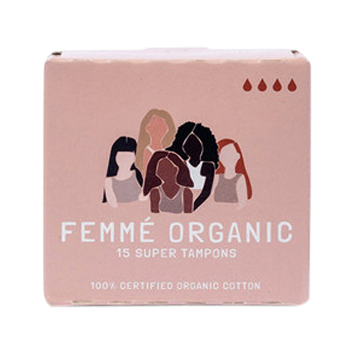 Femme Organic Organic Cotton Tampons Super x 15 Pack