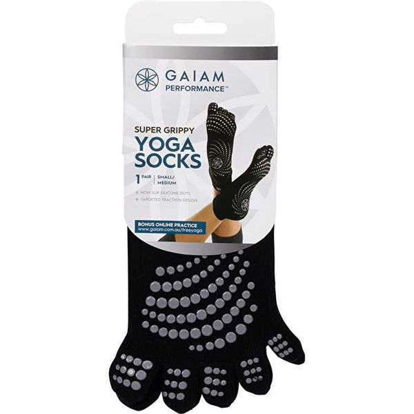 Gaiam Yoga Socks Super Grippy Small-Medium 1 Pair