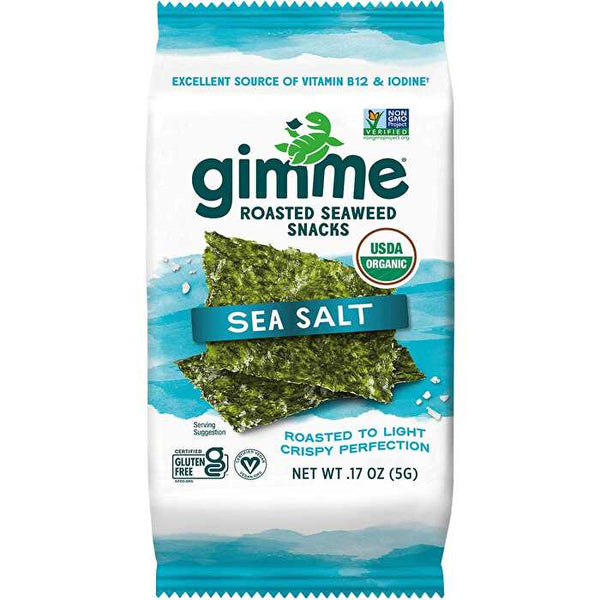 Gimme Roasted Seaweed Snacks Sea Salt 6x5g