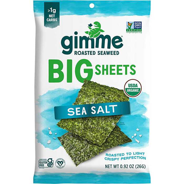 Gimme Roasted Seaweed Big Sheets Sea Salt 7 Sheets 26g