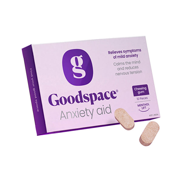 Goodspace Anxiety Aid Chewing Gum Menthol Lift Sleeve 10pc